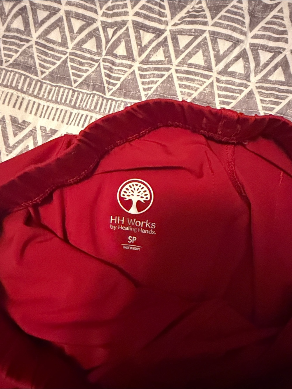Women’s Red Drawstring Scrub Pants - Picture 2 of 4